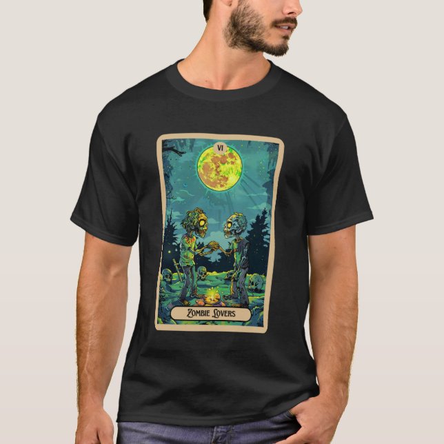 T-shirt Zombie Lovers (The Lovers) Tarot Card Cute Hallowe (Devant)