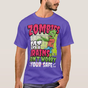 T-shirt Zombie Manger Cerveaux Sarcastique Halloween Costu