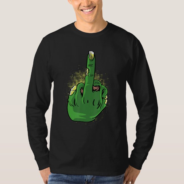 T-shirt Zombie Middlefinger Brave Person (Devant)