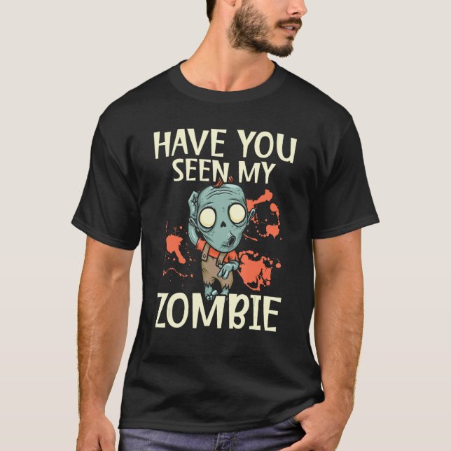 T-shirt Zombie Monstre Sans Morts Halloween Tricoter Ou Tr (Devant)