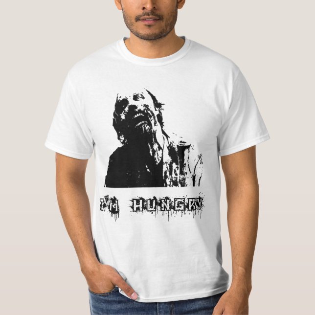 T-shirt Zombie, Mort Vivant, J'ai Faim (Devant)
