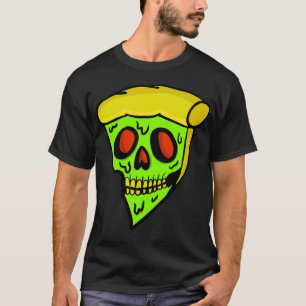 T-shirt Zombie Pizza Halloween Skeleton Skull effrayant