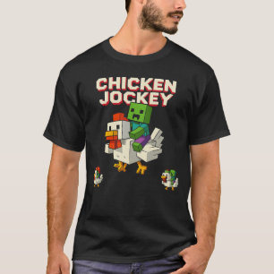 T-shirt Zombie Poulets Zombie Jockey Pixel Amusant Joueur