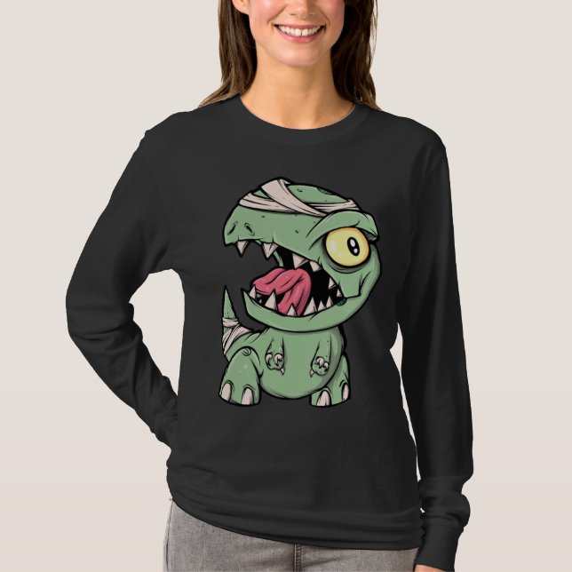 T-shirt Zombie Rex Dinosaur  For Boys Mummy Halloween (Devant)