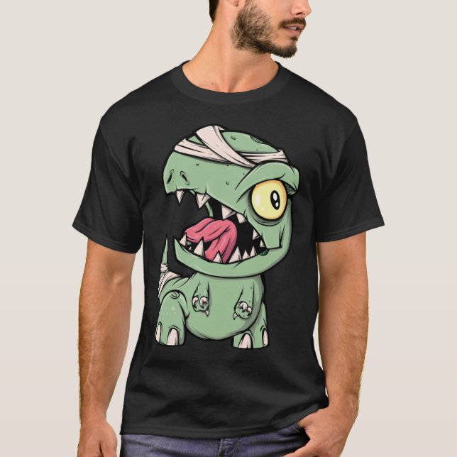 T-shirt Zombie Rex Dinosaur  For Boys Mummy Halloween (Devant)