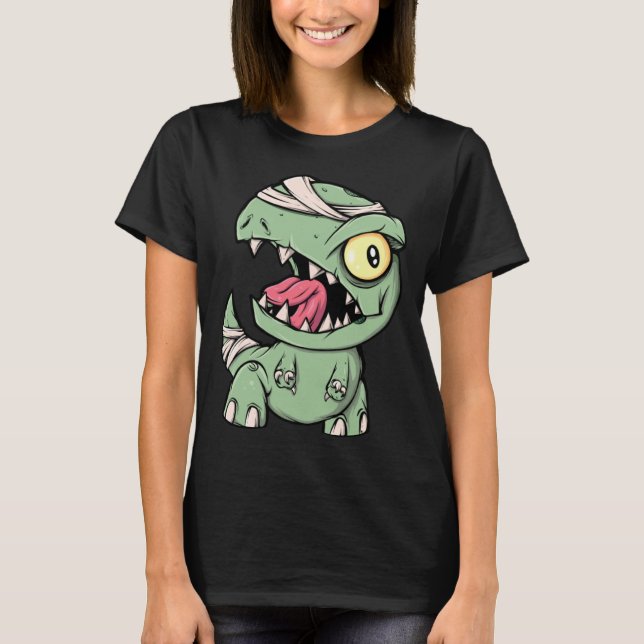 T-shirt Zombie Rex Dinosaur  For Boys Mummy Halloween (Devant)