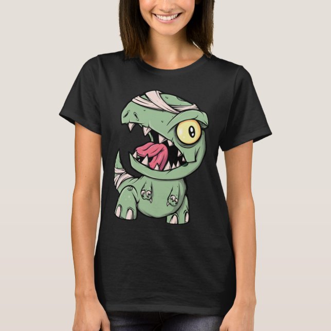 T-shirt Zombie Rex Dinosaur Pour Les Garçons Maman Hallowe (Devant)
