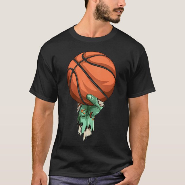 T-shirt Zombie Rock Hand Holding Basketball Halloween frie (Devant)