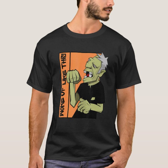 T-shirt Zombie S'est Réveillé Comme Ça Halloween (Devant)