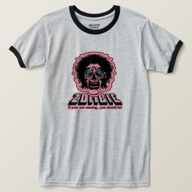 T-shirt ZOMBIE Si vous ne courez pas, vous devriez! (Design devant)