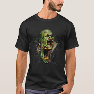 T-shirt Zombie Singing Microphone Metal Rock Music Horror