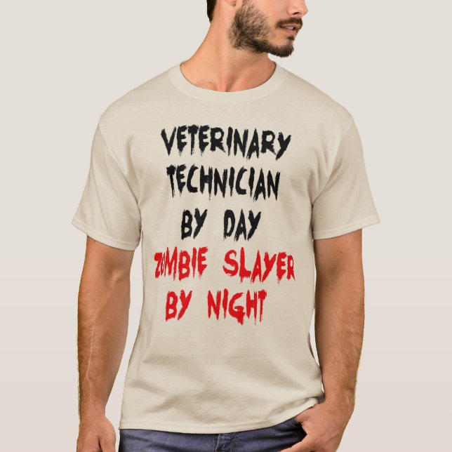 T-shirt Zombie Slayer Technicien vétérinaire (Devant)