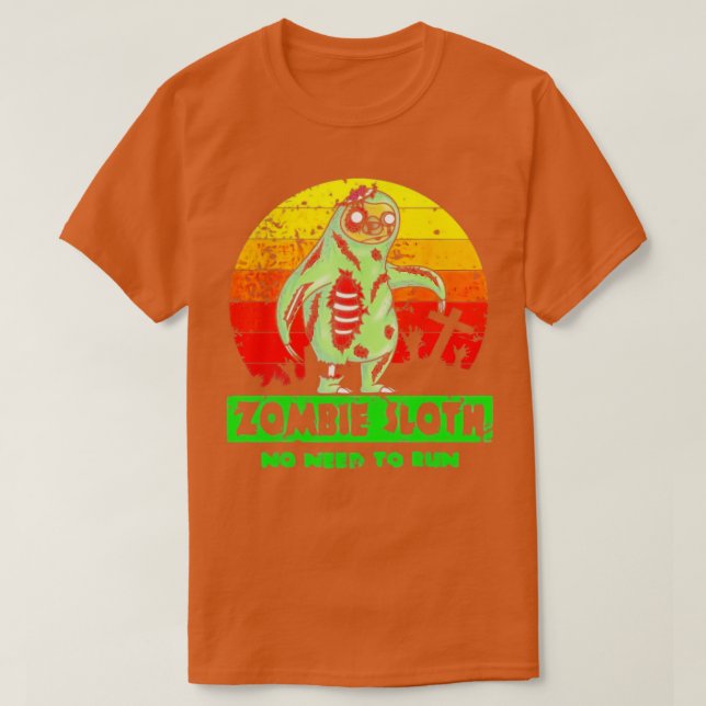 T-shirt Zombie Sloth Drôle Pas besoin de lancer Pun Hallow (Design devant)