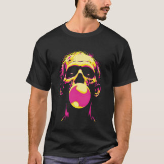 T-shirt Zombie souffler la bulle gomme - Drôle Vintage Hal