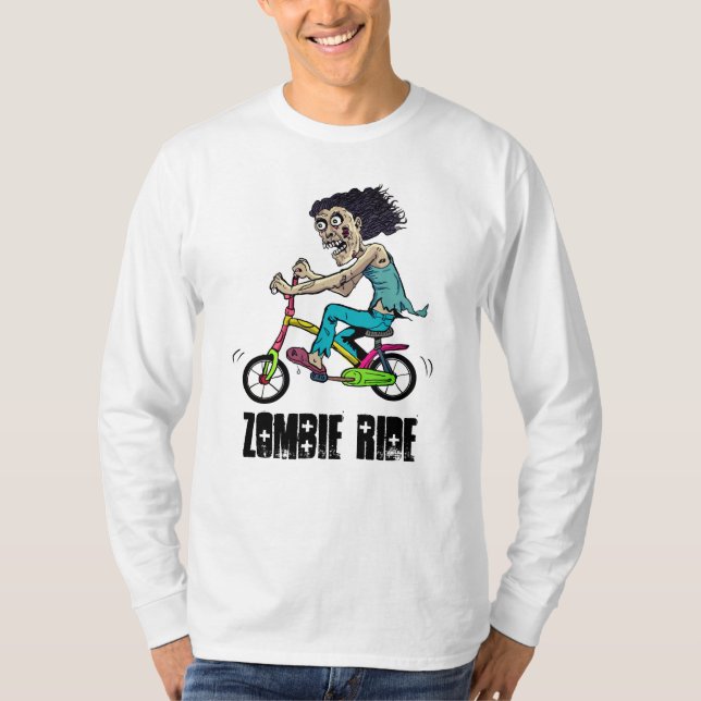 T-shirt Zombie Sur Un Vélo (Devant)