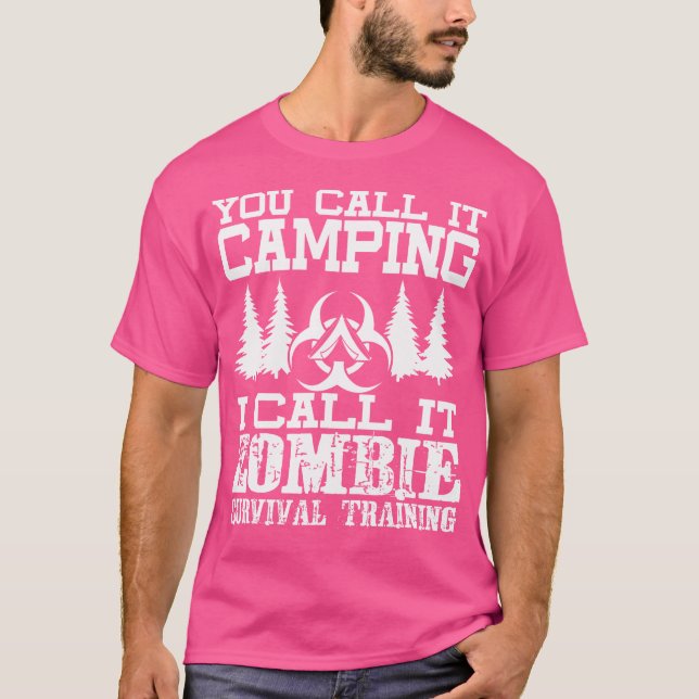 T-shirt Zombie Survival Training Camping Shirt - Funny Hal (Devant)