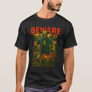 T-shirt Zombie Tee Horror Movie Poster Comique Vintage Liv