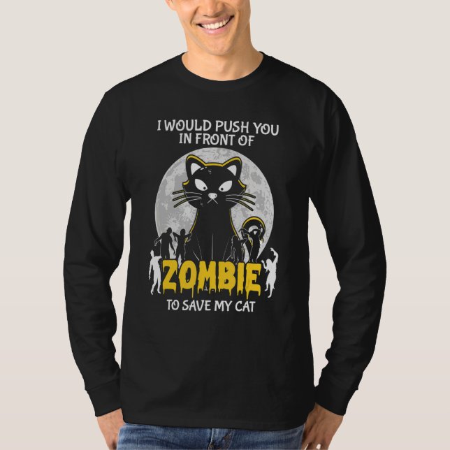 T-shirt Zombie To Save My Cat Halloween (Devant)