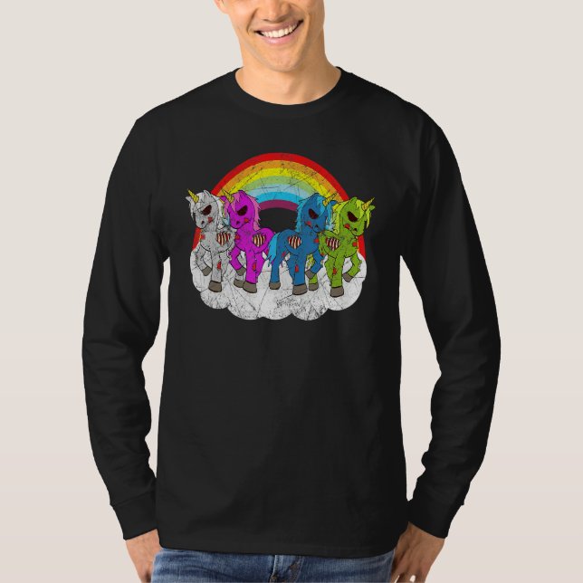 T-shirt Zombie Unicorn Apocalypse Creatures Halloween Zomb (Devant)
