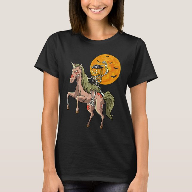 T-shirt Zombie Unicorn Pirate Skeleton Zombicorn Pirate Ha (Devant)