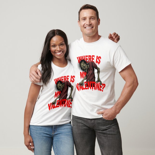 T-shirt Zombie Valentine Horreur Design (Unisexe)