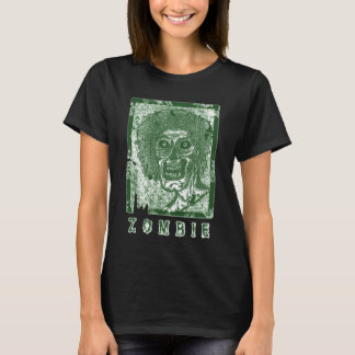 T-shirt Zombie-Vert Blanc Perturbé