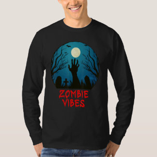 T-shirt Zombie Vibes Moonlit Graveyard  Scary Kids Boys Ad