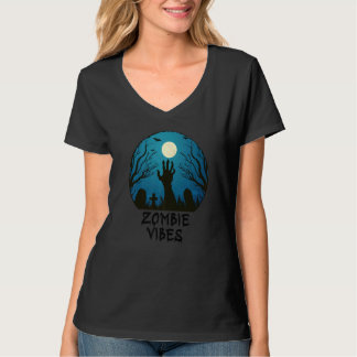T-shirt Zombie Vibes Moonlit Graveyard  Scary Kids Boys Ad