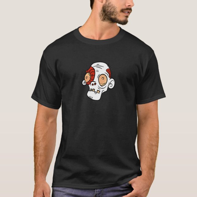 T-shirt Zombie visage Halloween mignon graphique (Devant)