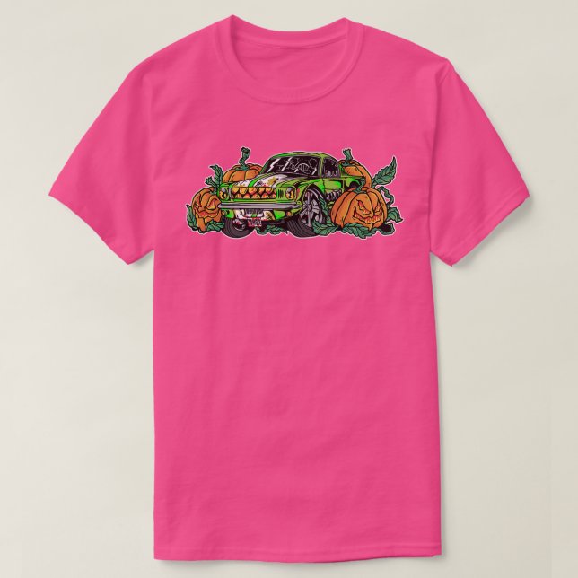 T-shirt Zombie Voiture Lazy Halloween Costume Déplaisant P (Design devant)