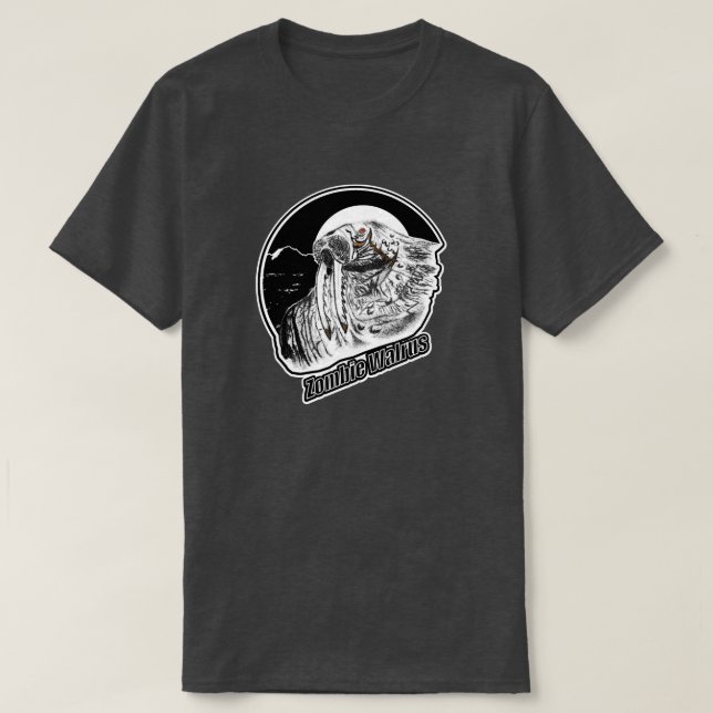 T-shirt Zombie Walrus BW (Design devant)