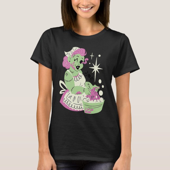 T-shirt Zombie Woman Mom Clean Halloween (Devant)