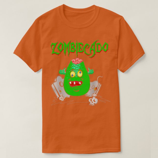 T-shirt Zombiecado Zombie Avocado Halloween drôle (Design devant)