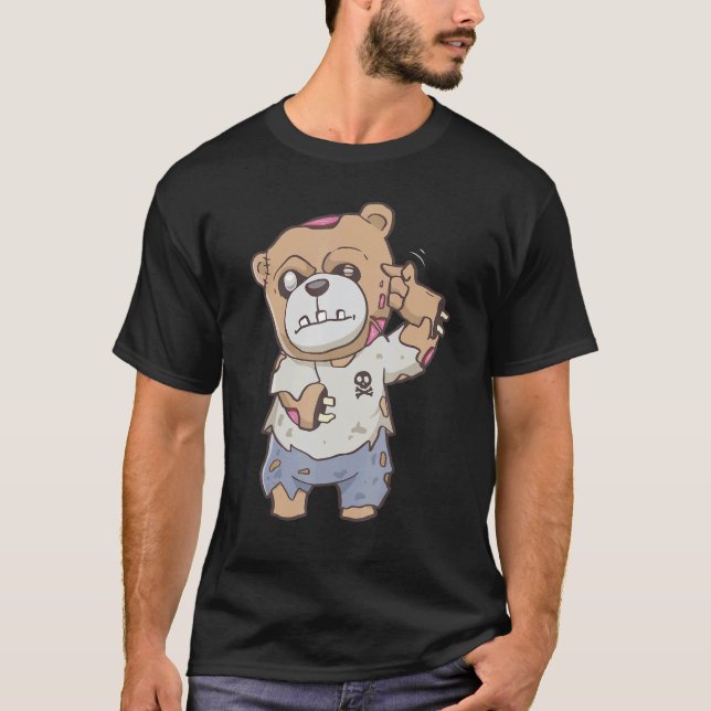 T-shirt Zombiecore esthétique Zombie Ours Pastel Goth Cree (Devant)