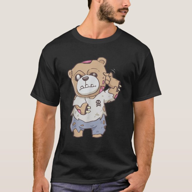 T-shirt Zombiecore esthétique Zombie Ours Pastel Goth Cree (Devant)