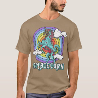 T-shirt Zombiecorn Zombie Unicorn Arc en Ciel Effrayant Ha
