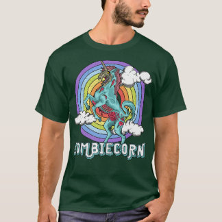 T-shirt Zombiecorn Zombie Unicorn Arc en Ciel Effrayant Ha