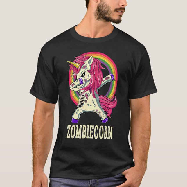 T-shirt Zombiecorn Zombie Unicorn Dabbing Dance Hallowee (Devant)
