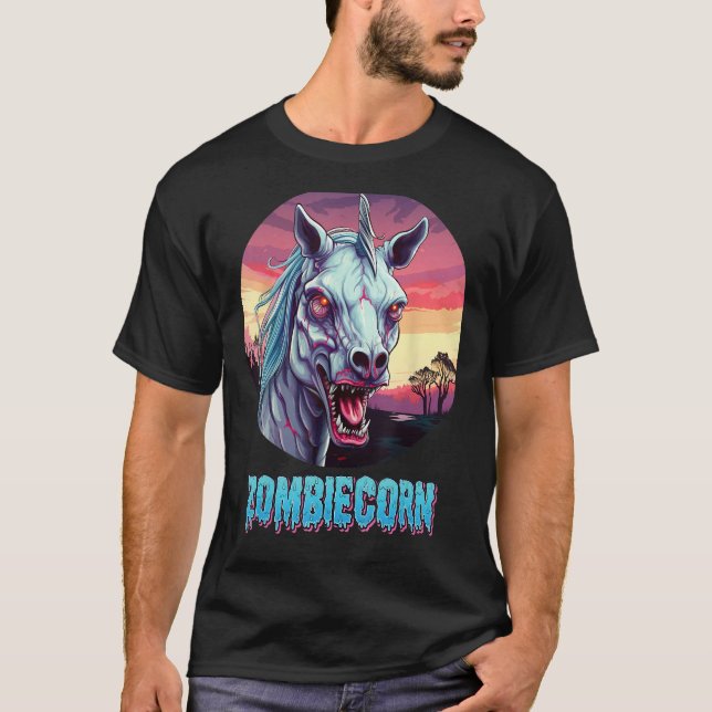 T-shirt Zombiecorn Zombie Unicorn I Love Brainbows Punk Ha (Devant)