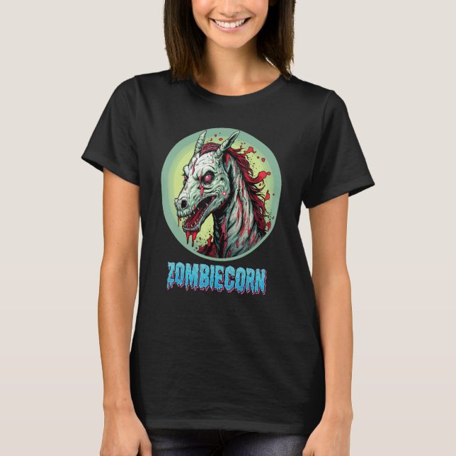 T-shirt Zombiecorn Zombie Unicorn I Love Brainbows Punk Ha (Devant)