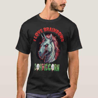 T-shirt Zombiecorn Zombie Unicorn I Love Brainbows Punk Ha