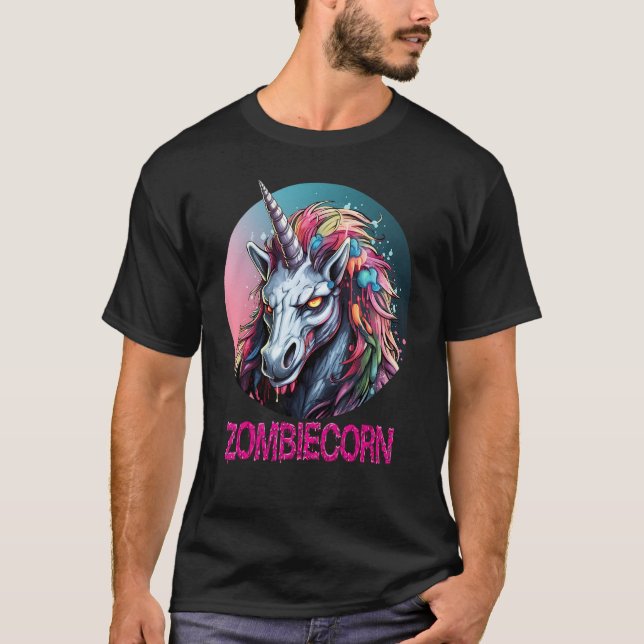 T-shirt Zombiecorn Zombie Unicorn I Love Brainbows Punk Ha (Devant)