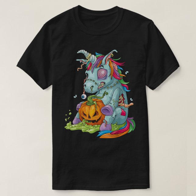 T-shirt Zombiecorne Zombie Unicorne Halloween Costume Pump (Design devant)