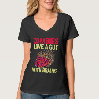 T-shirt Zombies Aimer un gars avec des cerveaux Zombie