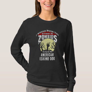 T-shirt Zombies American Eskimo Dog Spooky Halloween