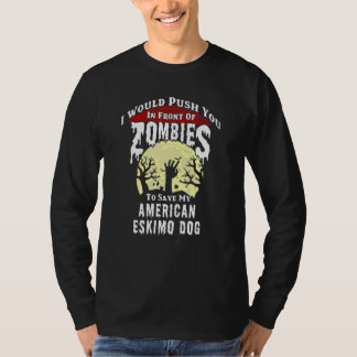 T-shirt Zombies American Eskimo Dog Spooky Halloween