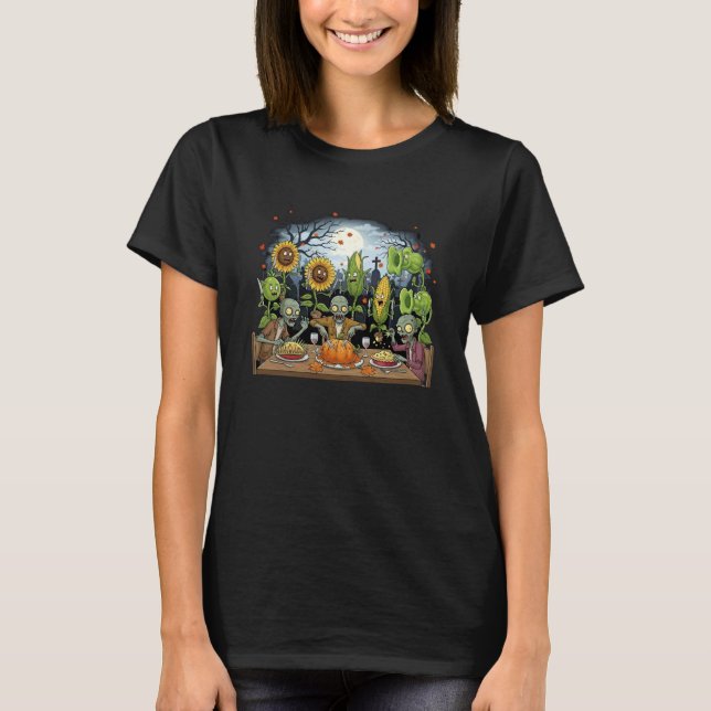 T-shirt Zombies and Plants Thanksgiving (Devant)
