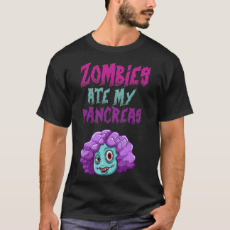 T-shirt Zombies Ate My Pancreas T1d Type 1 Diabetes Girls 