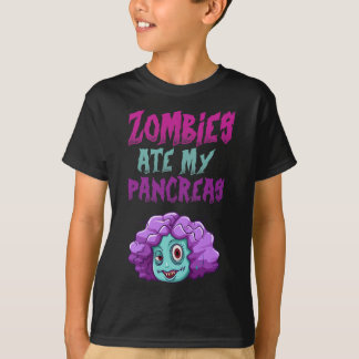 T-shirt Zombies Ate My Pancreas T1d Type 1 Diabetes Girls 