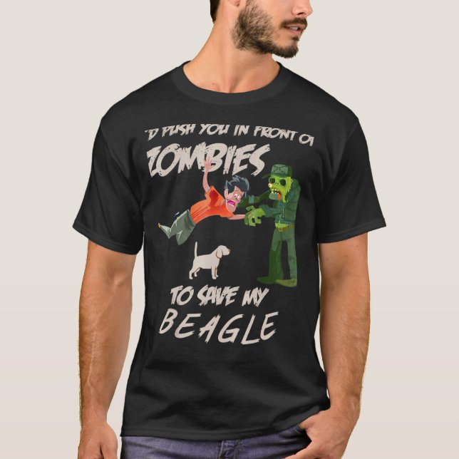 T-shirt Zombies Beagle Cute Zombie (Devant)